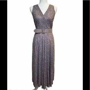 Ralph Lauren Vintage 80s Blue Paisley Maxi Dress